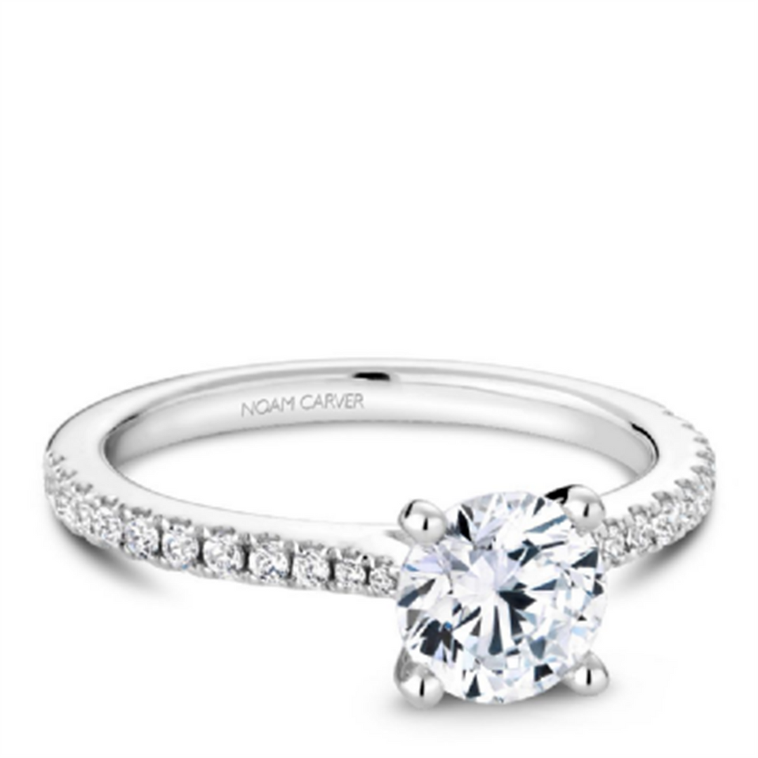 White Gold Side Stones Diamond Semi-Mount