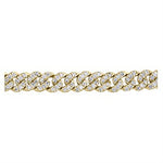 Load image into Gallery viewer, 10K Yellow Gold Diamonds Curb Bracelet 
Total Diamonds: 2 cttw I2 H/I