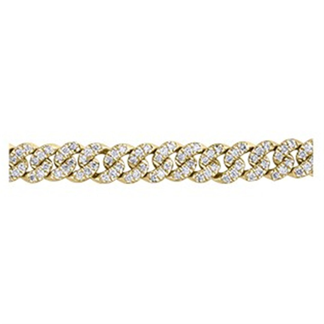 10K Yellow Gold Diamonds Curb Bracelet 
Total Diamonds: 2 cttw I2 H/I