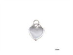 Load image into Gallery viewer, Sterling Silver White Polished Heart Pendant 
Length: 12mm