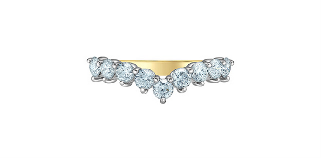 Lady's 14K Yellow & White Gold Curved Prong Set Lab Diamonds Band
Dia