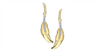 Load image into Gallery viewer, 10K Yellow Gold Feather Diamonds Dangle Earrings
Total Diamonds: 0.07
