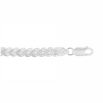 Load image into Gallery viewer, White Sterling Silver Franco Bracelet 
Top Width: 4mm
Length: 8.5"
