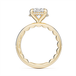 Load image into Gallery viewer, 14K Yellow Gold Hidden Halo Diamond Engagement Ring Semi-Mount
Fits C