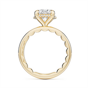 14K Yellow Gold Hidden Halo Diamond Engagement Ring Semi-Mount
Fits C