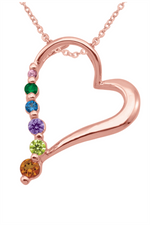 Load image into Gallery viewer, Personalized White Gold Heart 
Number of stones available: 1 - 6
