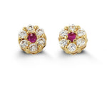Load image into Gallery viewer, Kid's 14K Yellow Gold Flower Stud Earrings
Collection: Cluster