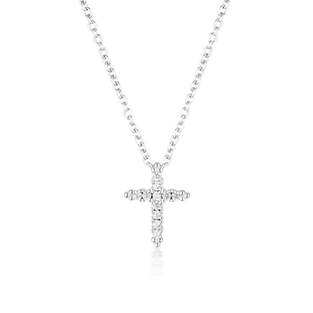 White Sterling Silver Cross Polished Religious Pendant Necklace

PEN