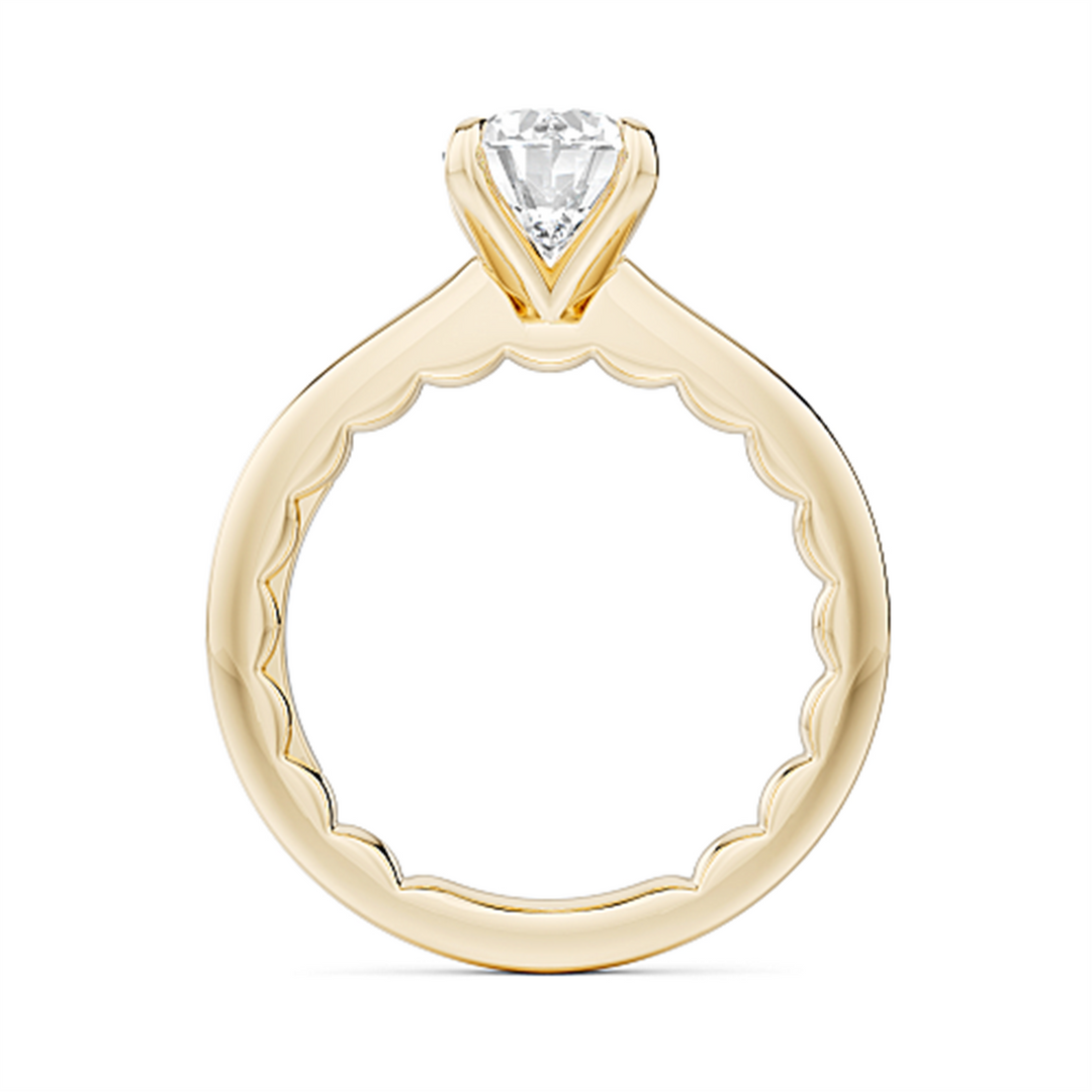 Yellow Gold Solitaire Diamond Engagement Ring Semi-Mount
Fits Centre: