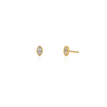 Load image into Gallery viewer, 10K Yellow Gold Marquise Polished Stud Earrings with CZ 
 
Dimension