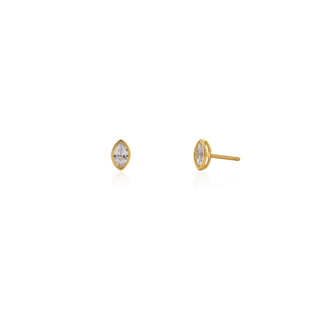 10K Yellow Gold Marquise Polished Stud Earrings with CZ 
 
Dimension