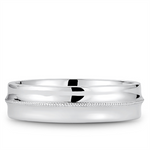 Load image into Gallery viewer, Men's White Gold Beaded Band with Polished Finish