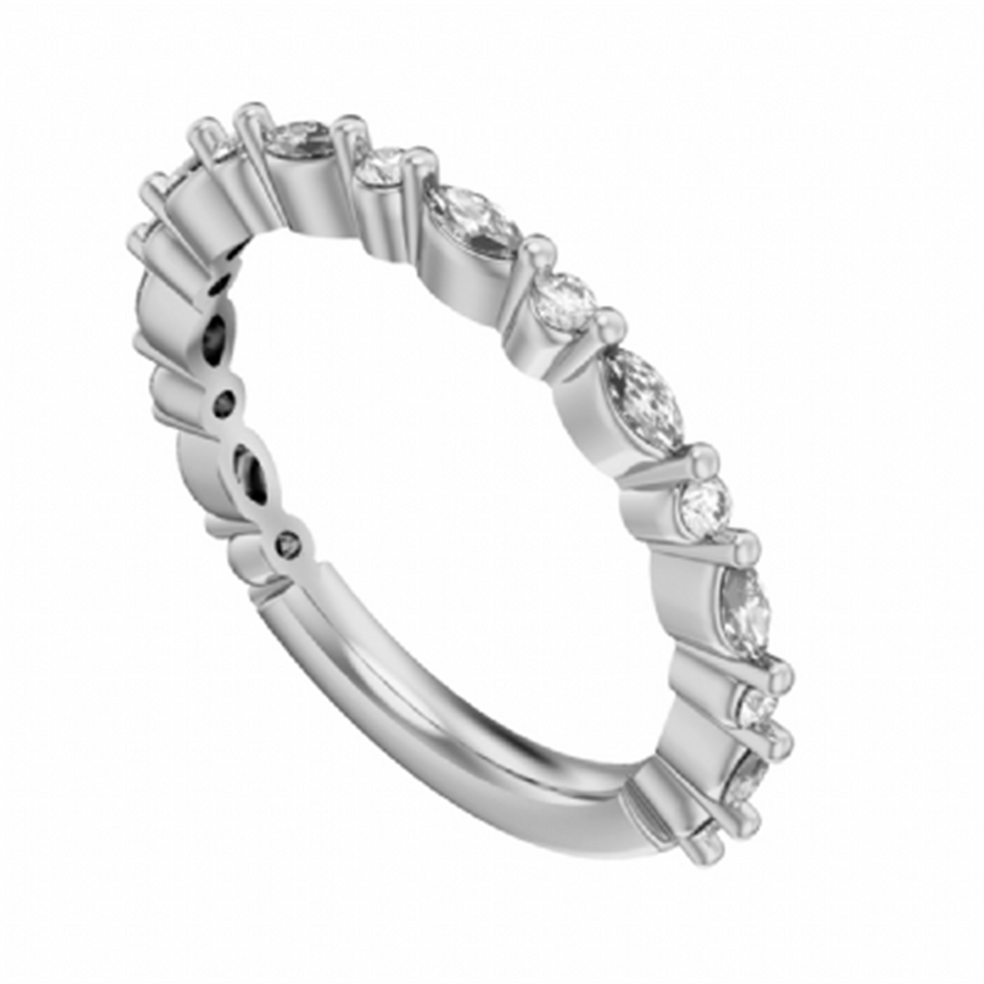 Lady's White Gold Floral Diamonds Band
Diamond Shape: Marquise, Round