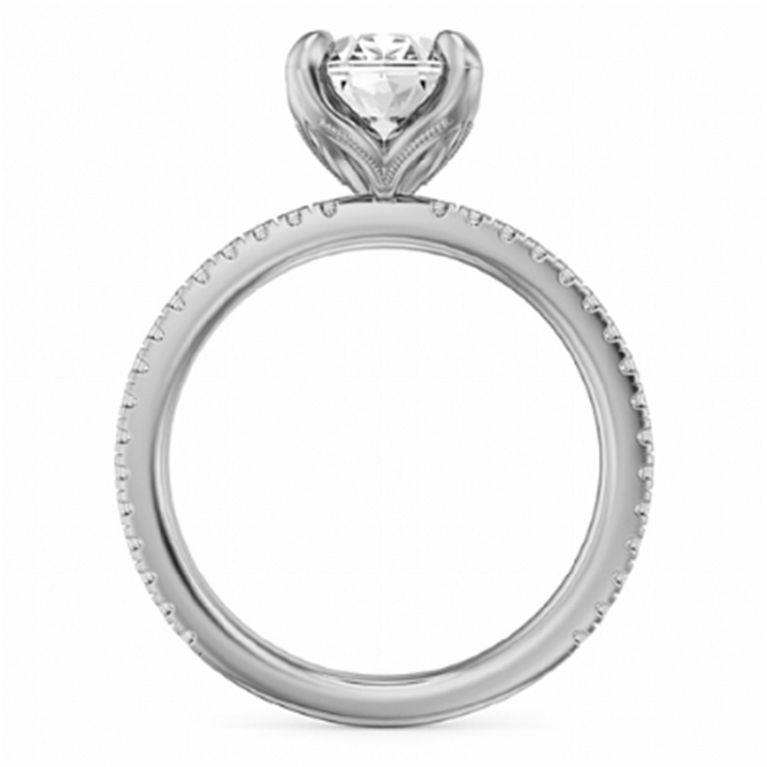 White Gold Side Stones Diamond Semi-Mount