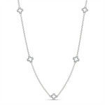 Load image into Gallery viewer, White Sterling Silver Open Clover Polished Pendants Necklace

PENDAN
