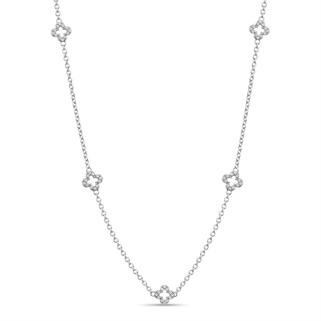 White Sterling Silver Open Clover Polished Pendants Necklace

PENDAN