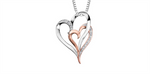 Load image into Gallery viewer, 10K Rose &amp; White Gold Diamonds Heart Pendant Necklace
