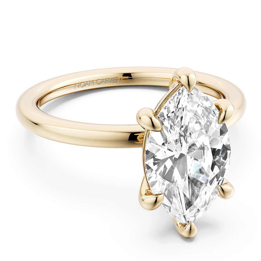 Yellow Gold Solitaire Engagement Ring Mount
Fits Centre: 2.00ct Marqu