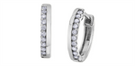 Load image into Gallery viewer, 10K White Gold Round Diamonds Huggie Earrings
Total Diamonds: 0.15ctt
