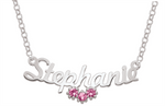 Load image into Gallery viewer, Personalized White Gold 3-Stone Name Necklace
