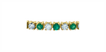 Load image into Gallery viewer, 10K Yellow Gold Lab Emeralds &amp; Lab Diamonds Tennis Bracelet 
Total St
