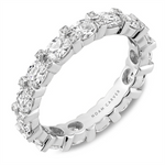 Load image into Gallery viewer, Lady&#39;s White Gold Prong Set Eternity Lab Diamonds Band
Diamond Shape: Oval, Round
