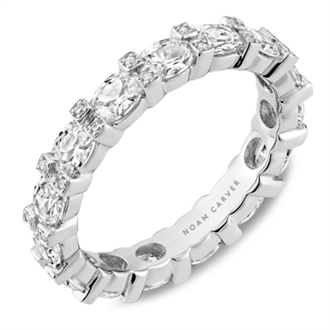 Lady's White Gold Prong Set Eternity Lab Diamonds Band
Diamond Shape: Oval, Round