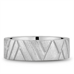 Load image into Gallery viewer, Men's White Gold Carved Band with Diamond Brushed Finish