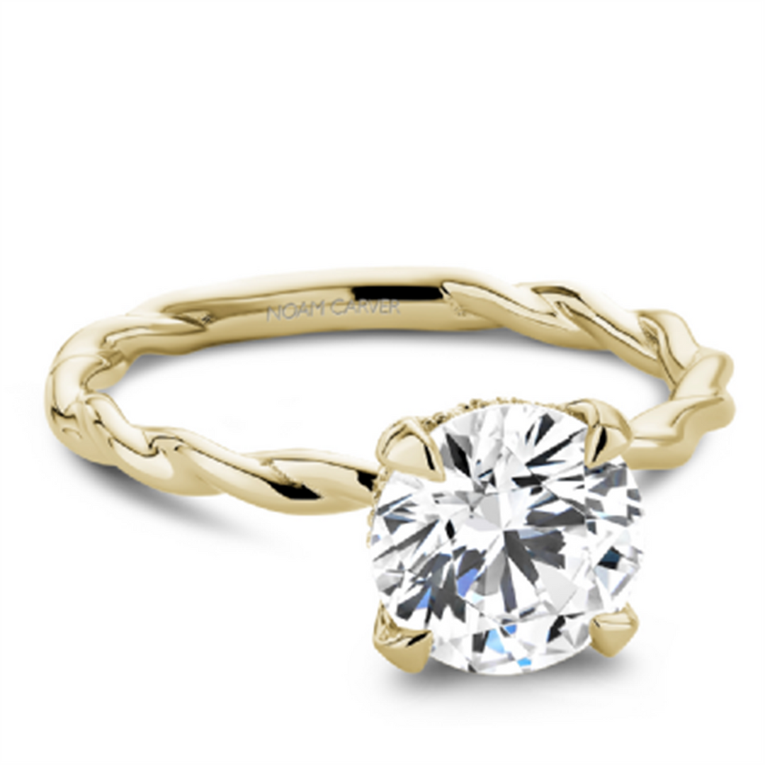 Yellow Gold Solitaire Diamond Semi-Mount