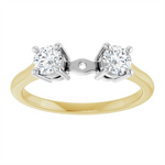 Load image into Gallery viewer, Yellow Gold 3 Stone Diamond Semi-Mount
