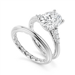 Load image into Gallery viewer, White Gold Side Stones Diamond Engagement Ring Semi-Mount
Fits Centre
