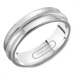 Load image into Gallery viewer, Men's White Gold Beaded Band with Polished Finish