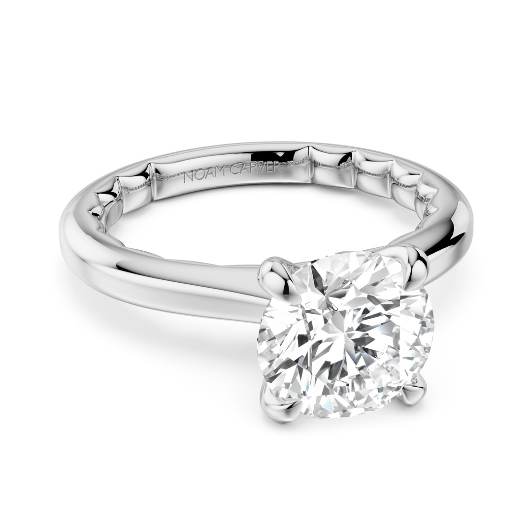 14K White Gold Solitaire Diamond Engagement Ring Semi-Mount
Fits Cent