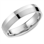 Load image into Gallery viewer, Men's White Gold Ridged Band with Polished Finish 
Top Width: 5 mm
R