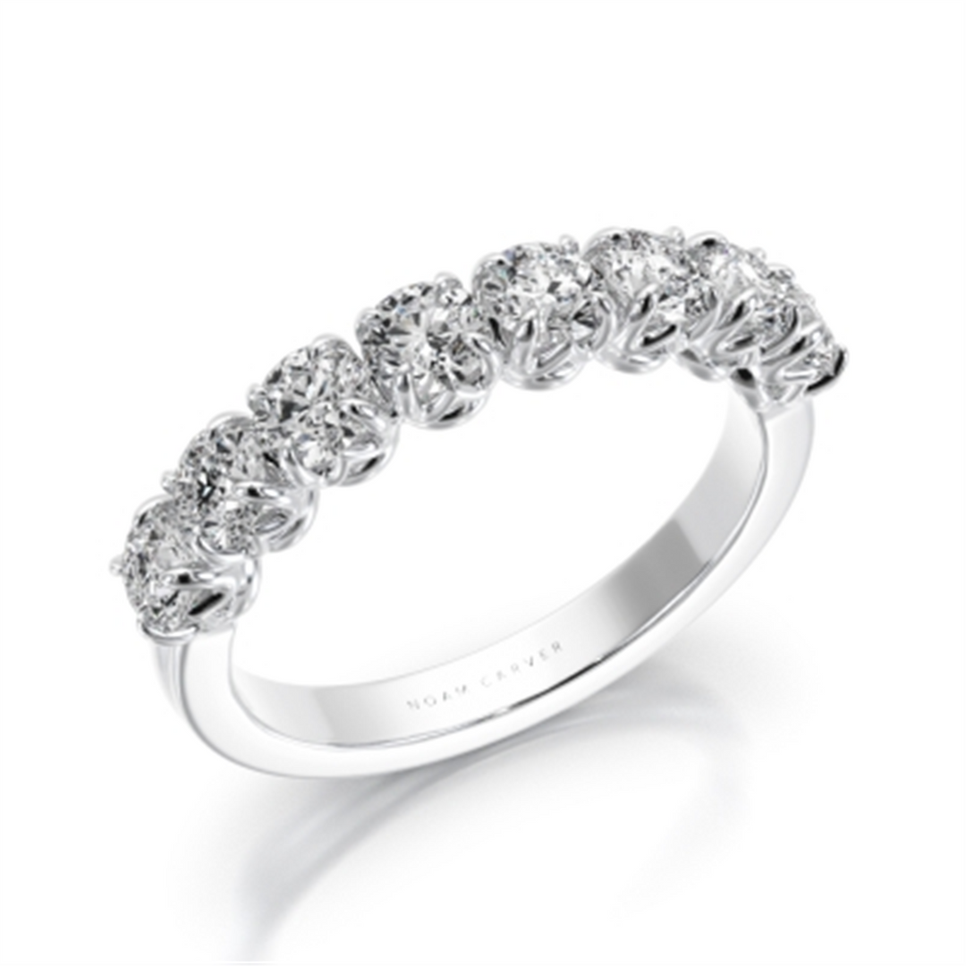 Lady's 14K White Gold Prong Set Lab Diamonds Band
Diamond Shape: Round