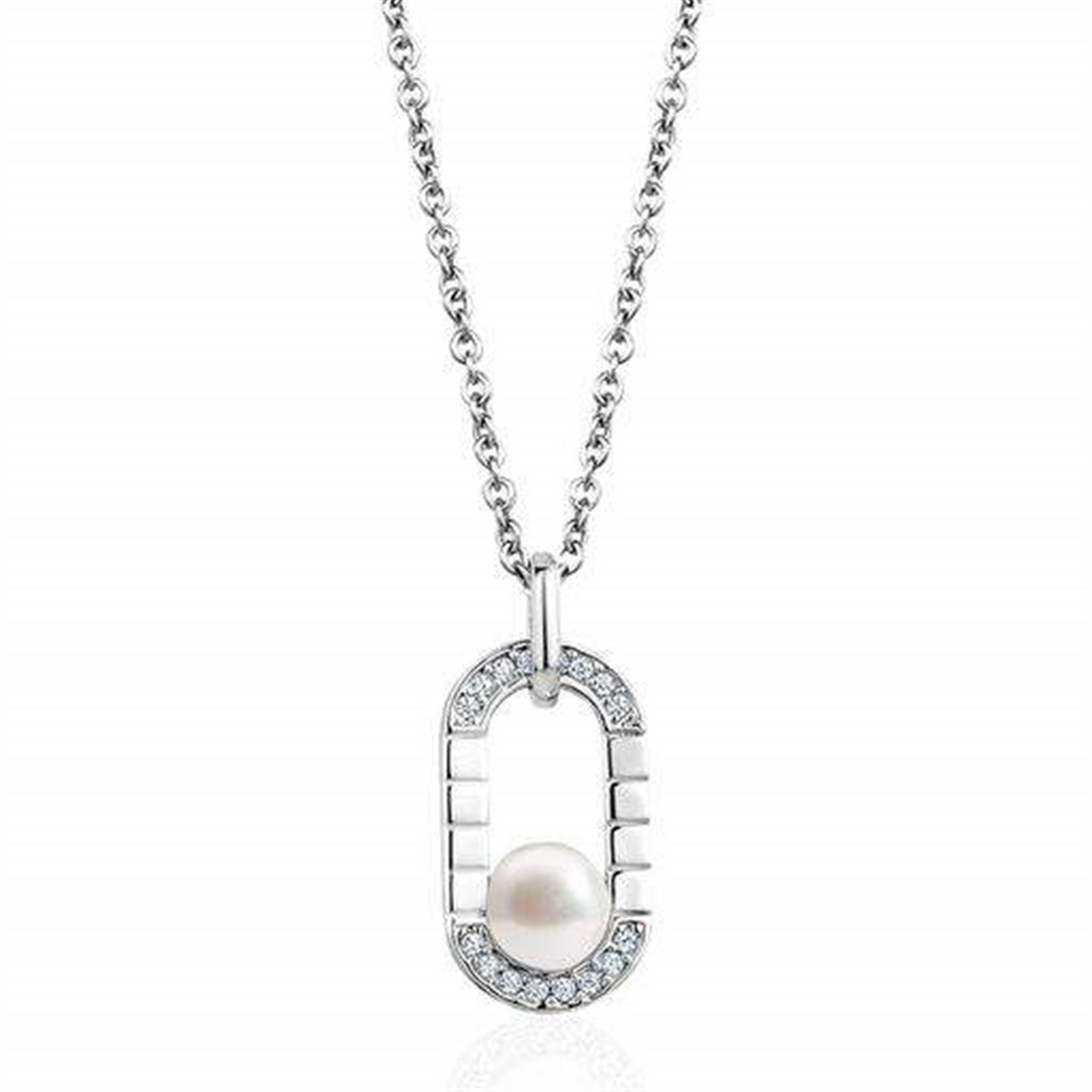 Sterling Silver White Oval Pearl Cubic Zirconium Necklace

PENDANT