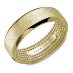 Load image into Gallery viewer, Men's Yellow Gold Bevel Band with Diamond Brushed Finish 
Top Width: