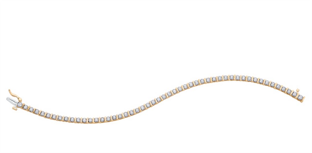 10K Yellow Gold Diamonds Tennis Bracelet