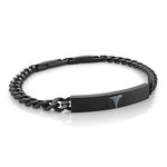 Load image into Gallery viewer, Black Stainless Steel Medical Alert Curb Bracelet 
Length: 8&quot; + 0.5&quot;
