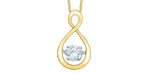Load image into Gallery viewer, 10K Yellow Gold Lab Diamond Infinity Dancing Stone Pendant Necklace
