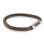 Load image into Gallery viewer, Brown Leather Stainless Steel 
Length: 8.25&quot;
