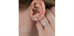 Load image into Gallery viewer, 10K White Gold Picture Frame Emerald Lab Diamonds Stud Earrings
Total
