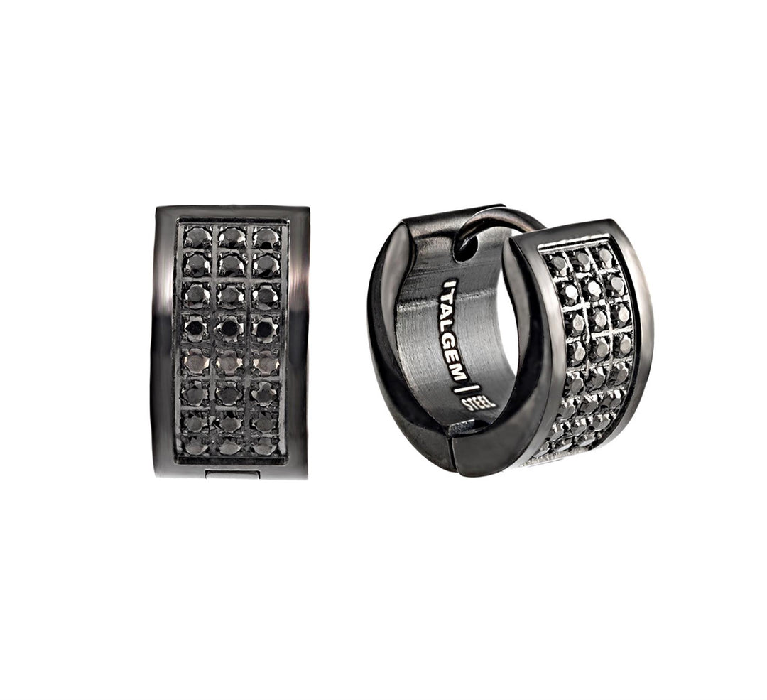 Black Stainless Steel Huggie Earrings
Dimensions: 13mm x 7mm