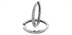 Load image into Gallery viewer, 10K White Gold Diamonds Medium Hoop Earrings
