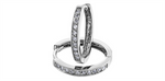 Load image into Gallery viewer, 10K White Gold Diamonds Small Hoop Earrings
