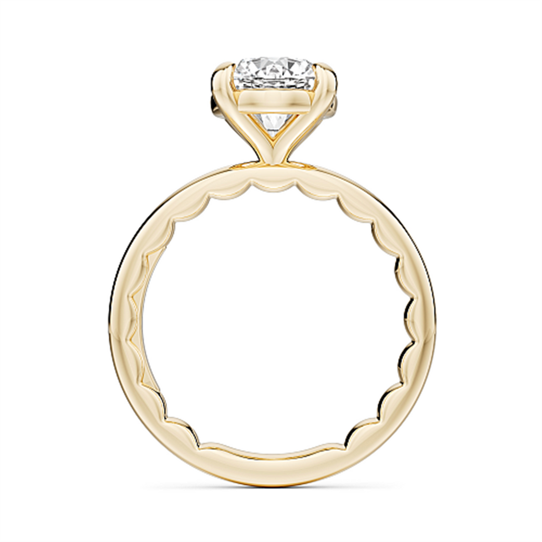 Yellow Gold Solitaire Diamond Engagement Ring Semi-Mount
Fits Centre: