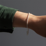 Load image into Gallery viewer, White Sterling Silver Fancy Twisted Bracelet 
Top Width: 2.5mm