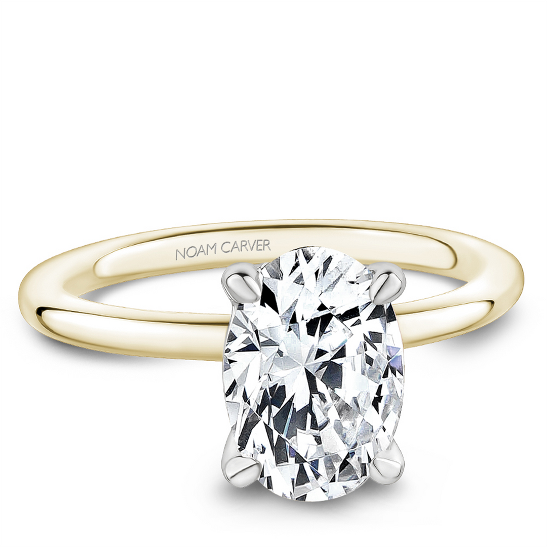 Yellow & White Gold Solitaire Engagement Ring Mount
Fits Centre: 2.00