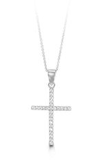 Load image into Gallery viewer, 10K White Gold Cross Pendant Necklace
