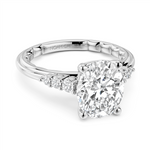 Load image into Gallery viewer, White Gold Side Stones Diamond Engagement Ring Semi-Mount
Fits Centre
